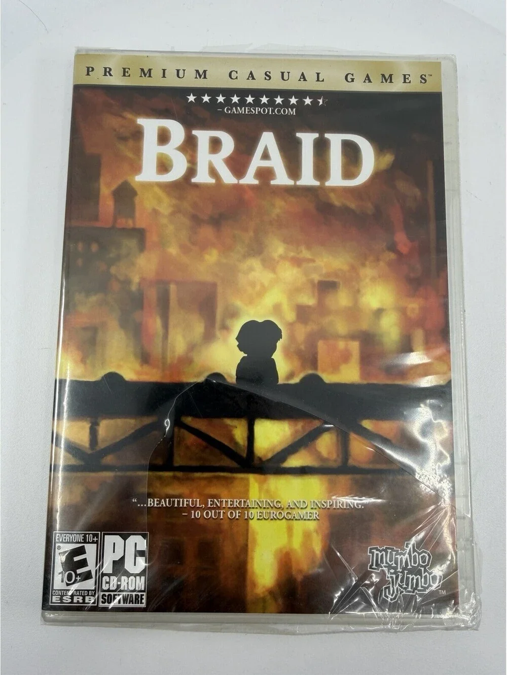 BRAID PC Game CD-ROM Windows Puzzle Platformer Mind-Bending Indie Computer Retro